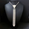 FashionMoon Stone Silver Color Tie Necklace