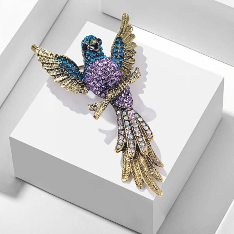 FashionMoon Pink Color Open Winged Vintec Lapel Pin Brooch brooch