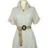 ute Straw Wrap Square Shaped Black Buckle Women's Straw Belt
