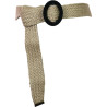 ute Straw Wrap Square Shaped Black Buckle Women's Straw Belt