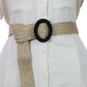 ute Straw Wrap Square Shaped Black Buckle Women's Straw Belt