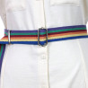 Rainbow Palaska Silver Color Rectangle Buckled Belt