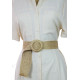 Jute Straw Wrapped Circle Shaped Buckled Straw Model 4 Women's Belt