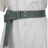 Green Bandolier Silver Color Double Rectangular Shaped Buckle Belt