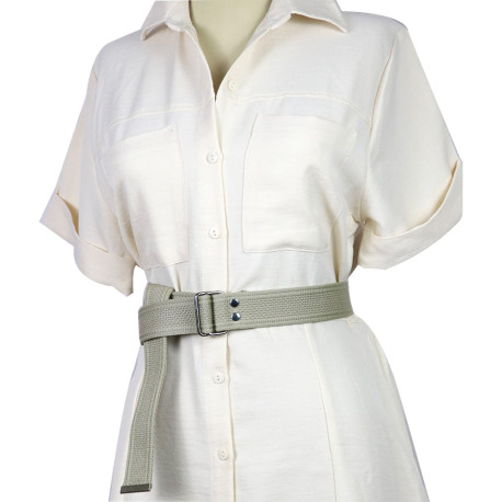 Gray Palaska Silver Color Double Rectangle Buckled Belt
