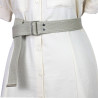Gray Palaska Silver Color Double Rectangle Buckled Belt