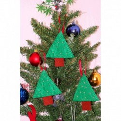 Handmade Felt Pine Tree Christmas Ornament Triple Set