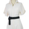 Purple Color Mercerized Silver Color D Buckle Collar Belt