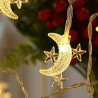 Ramadan Month Decoration with Crescent Moon and Star Design, 20 LED USB Lighting