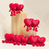 3D Animated Red Couple Love Hearts