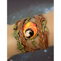 Galaxy Double Red Leather Bracelet