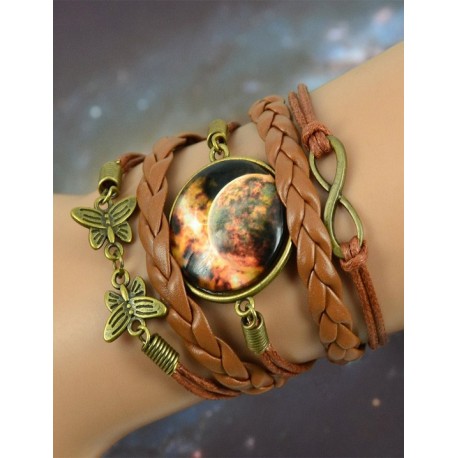 Galaxy Red Leather Bracelet
