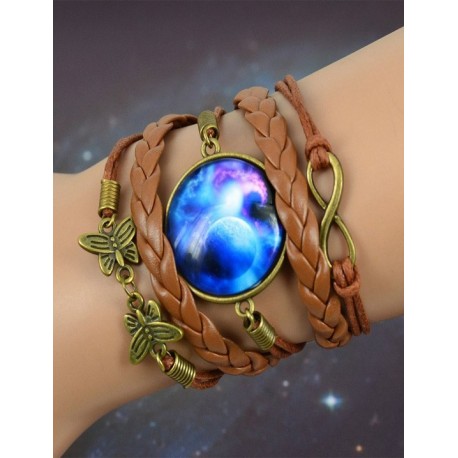 Galaxy Blue Leather Bracelet